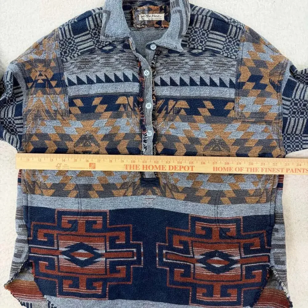 We The Free Free People Arizona Sky Pullover Jacket Small Oversized Aztec
